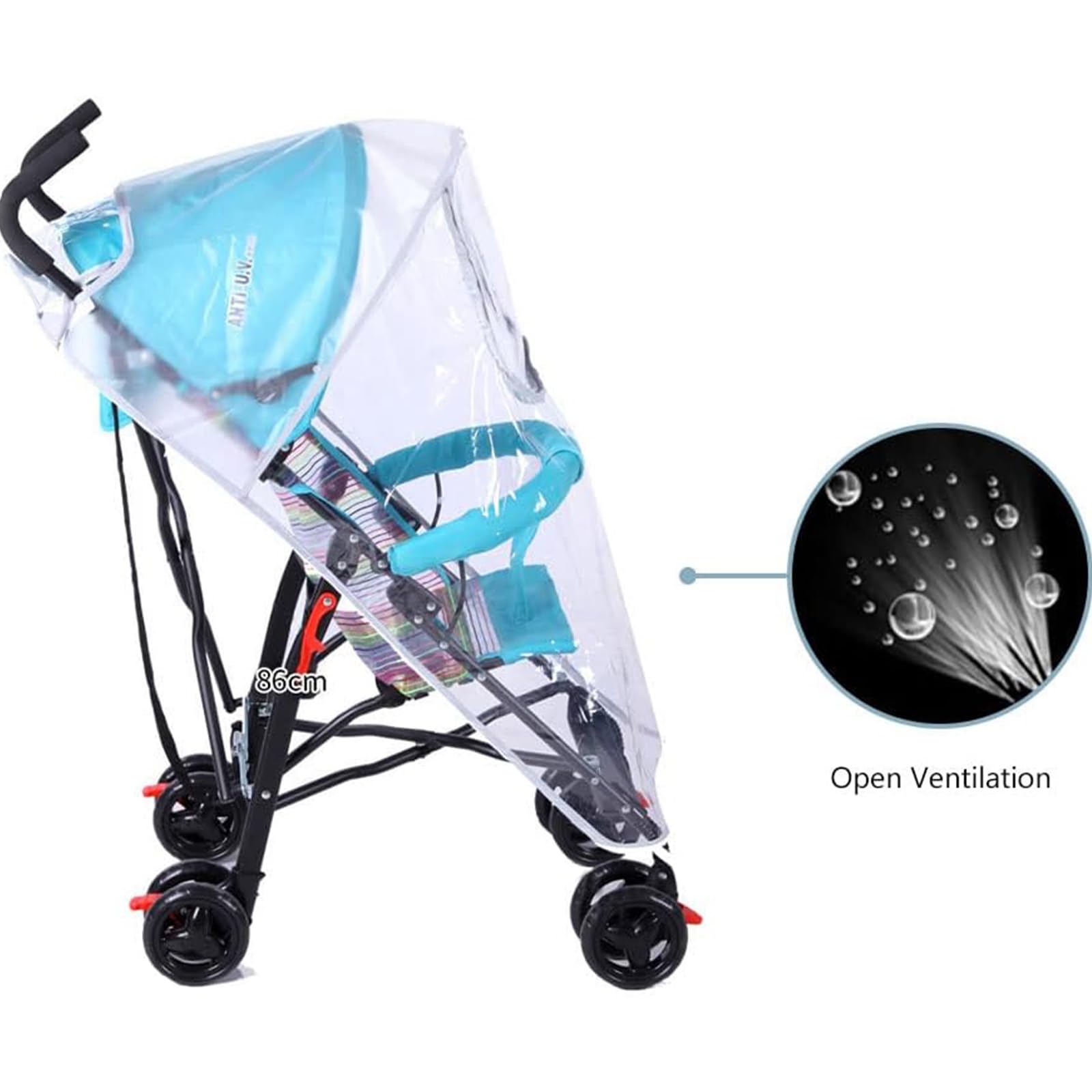Cubierta de Lluvia para Cochecito,Protector Lluvia Universal Silla De Paseo,Cubierta Lluvia Cochecito Bebé Carrito,Cubierta Lluvia Cochecito Bebé Plástico,Universal Contra Lluvia Cochecitos