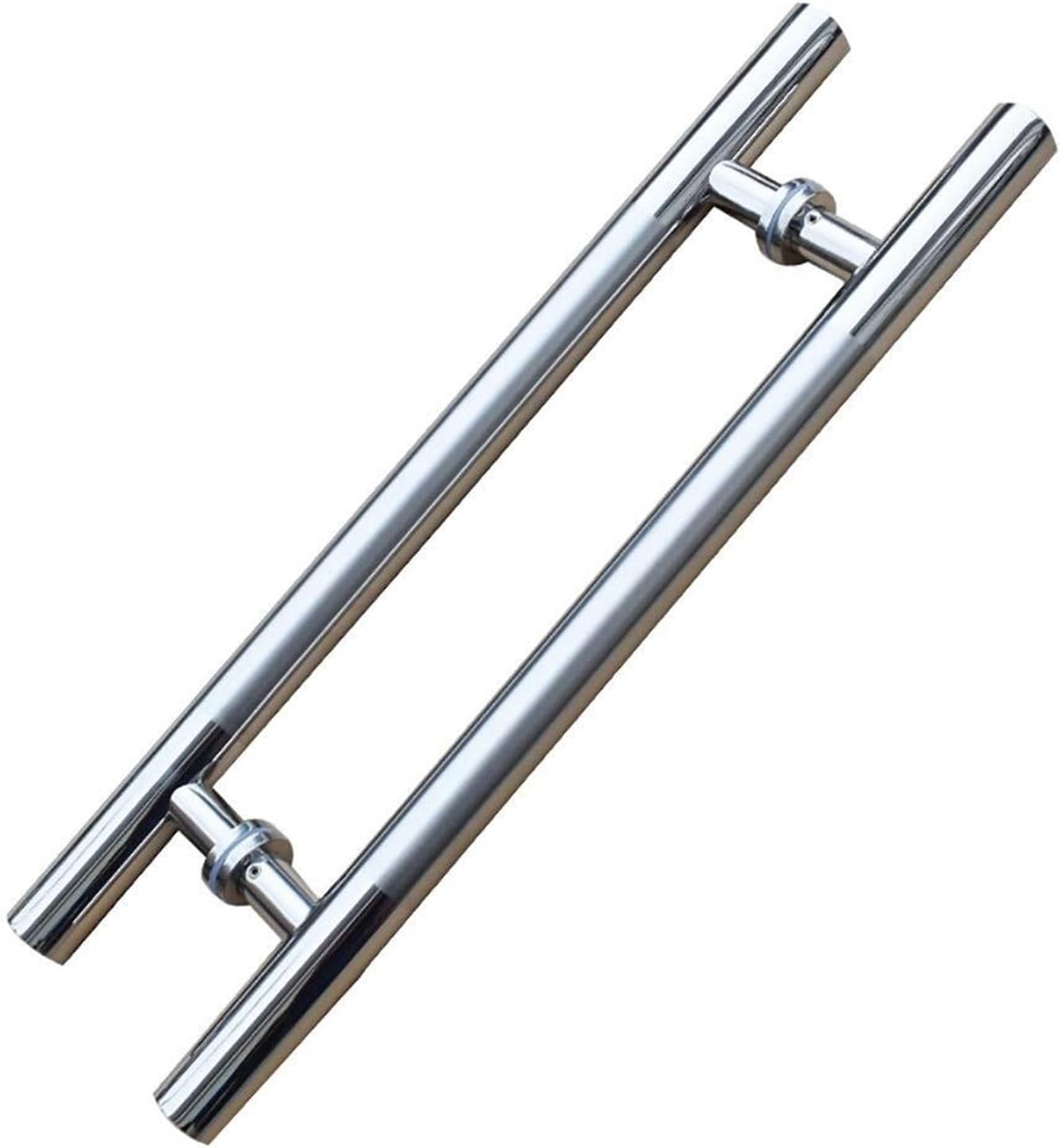 Thickened 304 Stainless Steel Brushed Round Tube Sliding Barn Door Handle Glass Door Push-Pull Handrail Hardware (Size : 80x50cm)