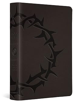 ESV Large Print Compact Bible TruTone, Charcoal, Crown Design English Standard Version, Trutone, Charcoal, Crown Design