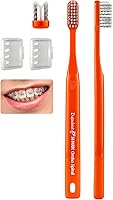 Vista 11 de Cepillo de dientes ortodóntico en forma de V para frenos, cerdas hechas en Estados Unidos, cepillo de dientes para soportes y cables, mango