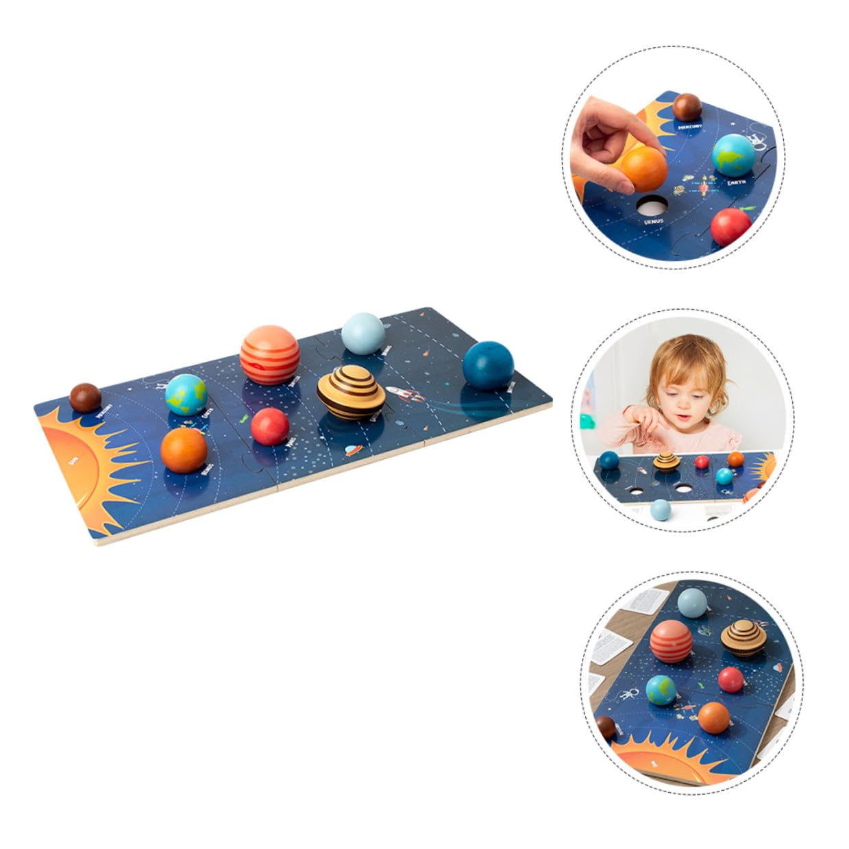 Rompecabezas de Planetas 1 Juego de Madera Educativo para Bebés y Niños
