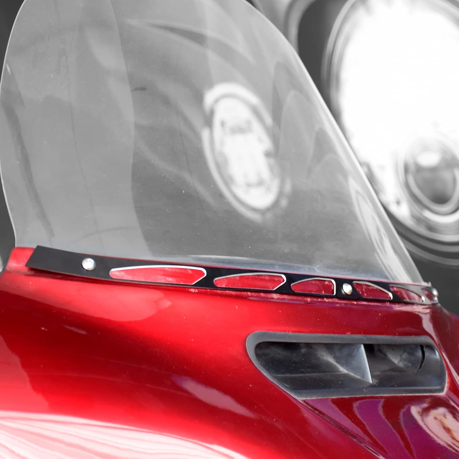 HDBUBALUS Motorcycle Windscreen Trim Batwing Fairing Windshield Trim Fit for Harley Touring Electra Street Glide Ultra Limited Tri Glide 2014-2023 (Black)