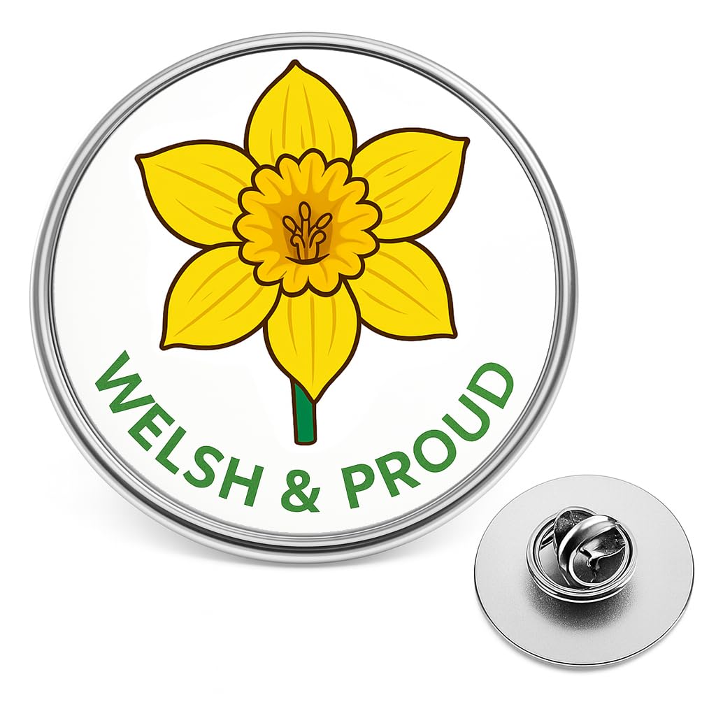 Welsh Lapel Pin Badge – Cymru Red Dragon & Flag Brooch (20mm) – Patriotic Wales Collectable for Remembrance, National Events, Football & Welsh Pride Gift Souvenir (Welsh and Proud)