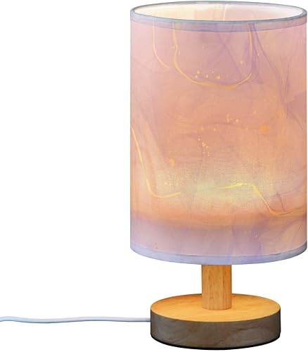 Miniatura 2 de Lámpara de mesita de noche líquida de lavanda morada, luces LED cálidas con puerto de carga USB, lámparas de escritorio cilíndricas retro para