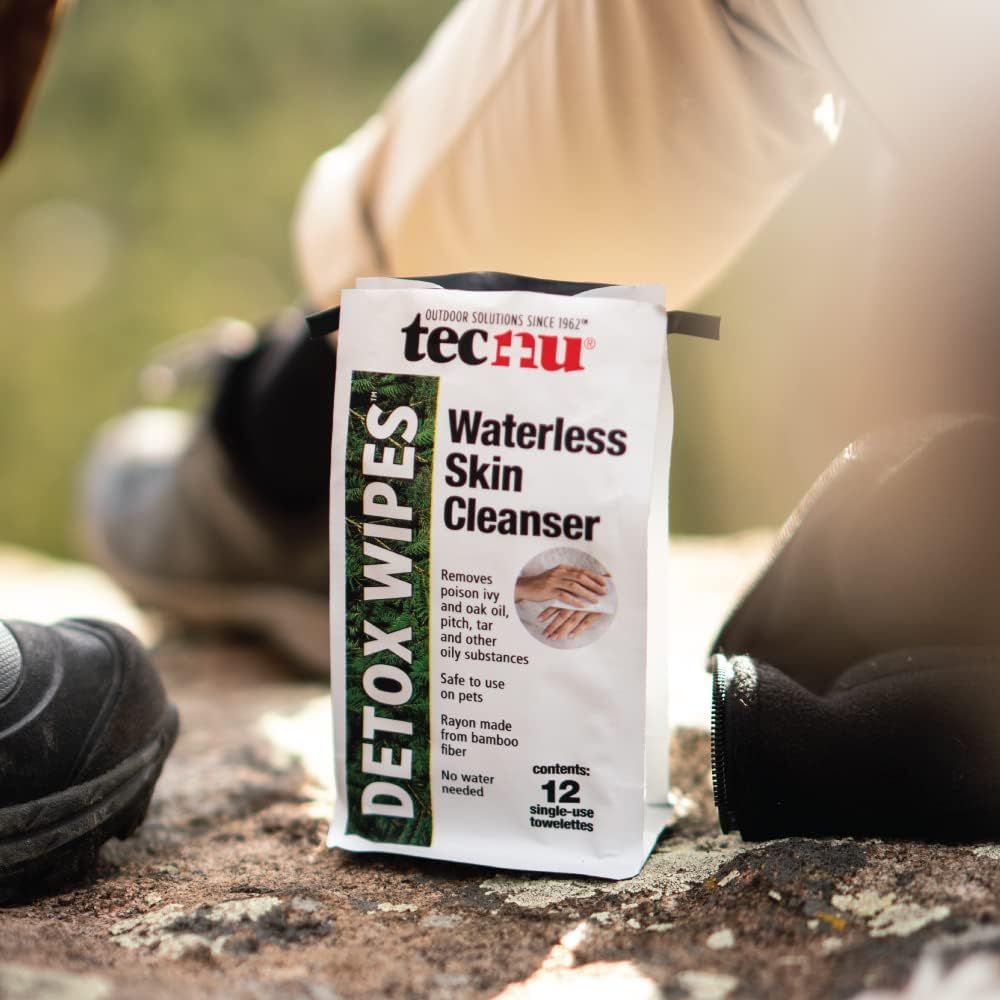 Tecnu Detox Wipes, Poison Ivy Wipes, 12 Count, Large Individual Wipes, Waterless Skin Oil Cleanser, Helps Remove Rash Causing Oil from Poison Ivy, Poison Oak, Poison Sumac, Pitch & Tar - Image 3