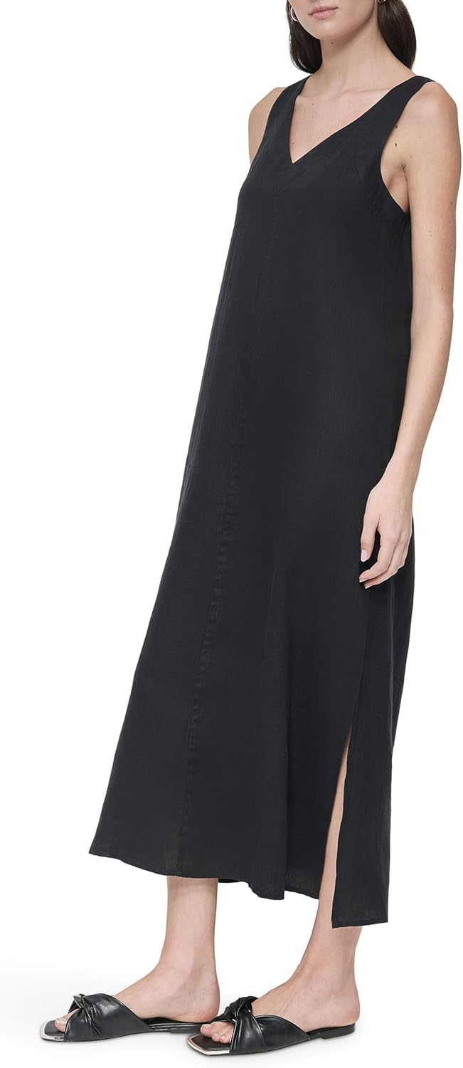 DKNY Womens Lightweight Linen Maxi Dress - Image 3