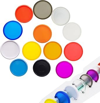 33pcs DIY Discbound Noteboke Planner Accessories Discs fits for Tul,Levenger,Arc,Happy Planner,TaliaSolid & Clear Mixed,0.94inch/24mm