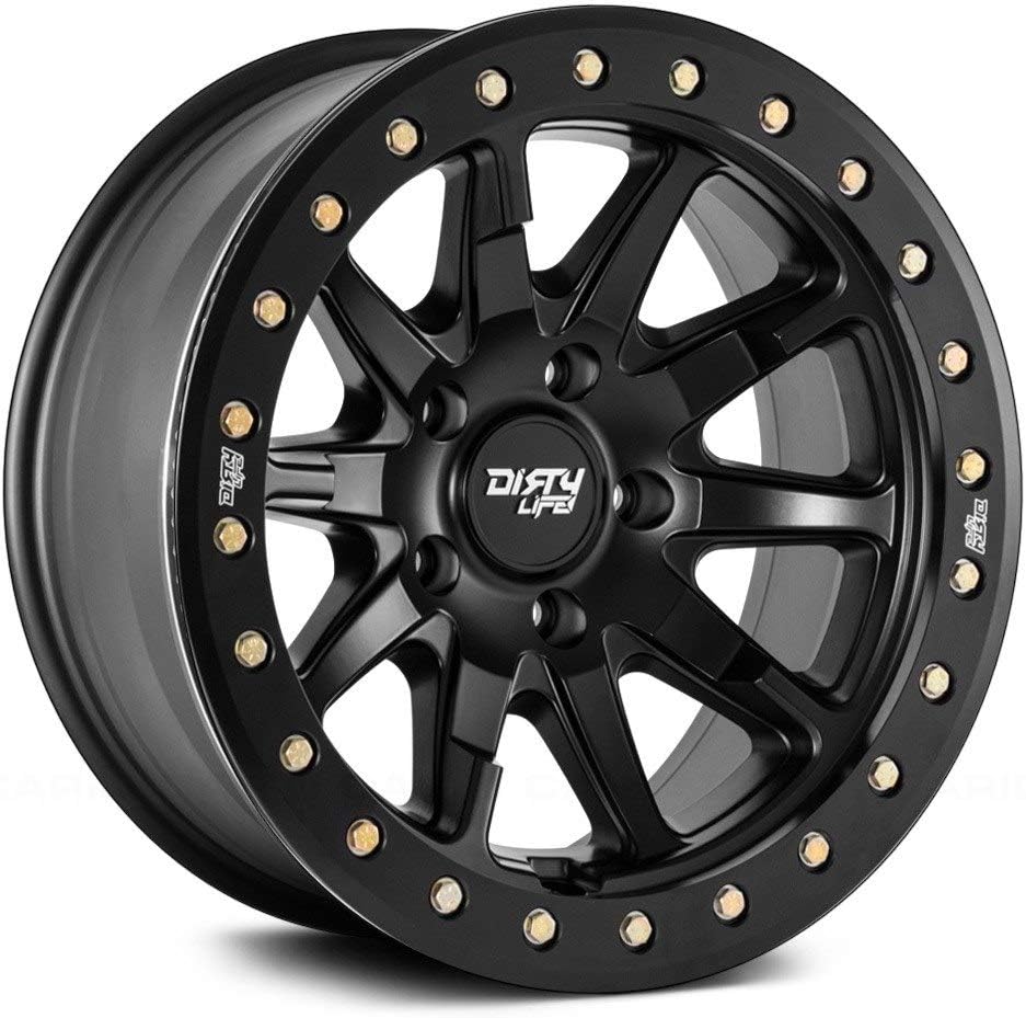 DT-2 17x9, Bolt Pattern: 5x5/, Offset: -38, MATTE BLACK W/SIMULATED RING, set of 1