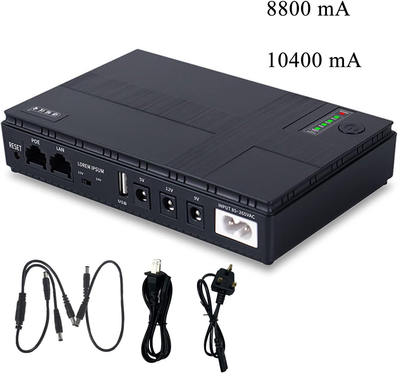8800/10400mAh UPS 5V 9V 12V Uninterruptible Power Supply Backup for WiFi Camera Router LED Light Modems Speaker Uninterruptible Power Supply Units