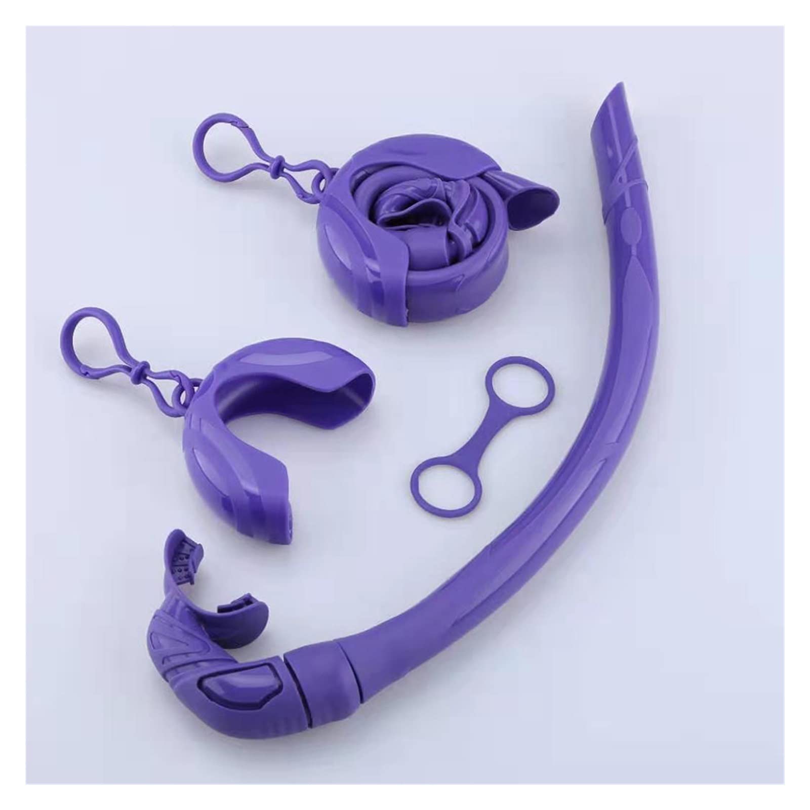 Buceo Snorkel Silicona Tubo de snorkel plegable Snorkel con estuche de almacenamiento compacto Mujeres Hombres enrollados Snorkel Tubo de respiración húmedo for buceo para actividades de buceo y snork