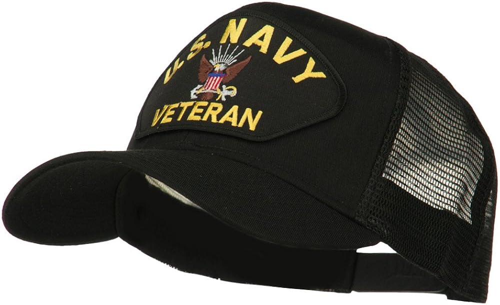 e4Hats.com US Navy Veteran Military Patch Mesh Back Cap