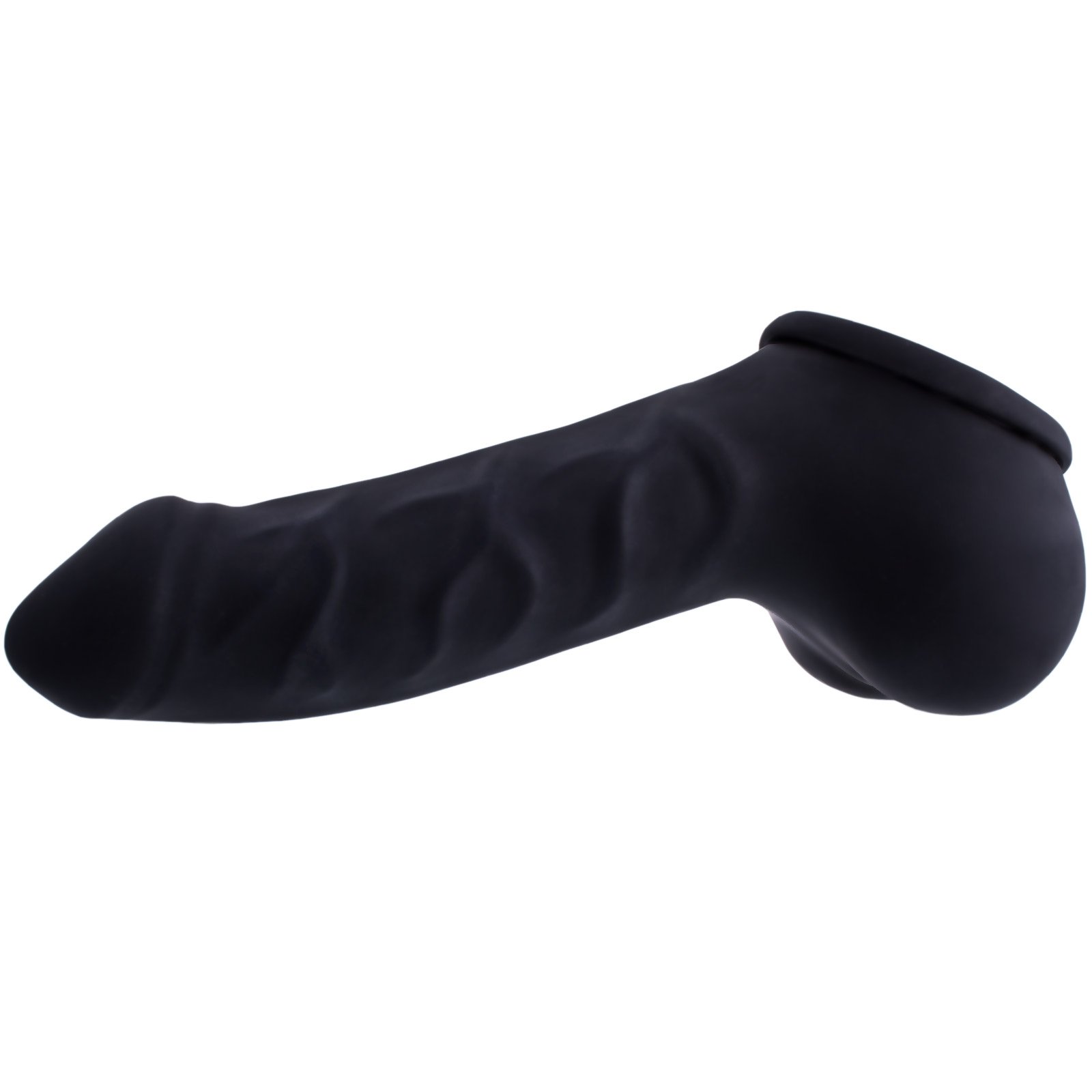 lattice guaina pene Carlos nero Lunghezza del pozzo: 15 cm - Penis sleeve con scroto e glande marcato