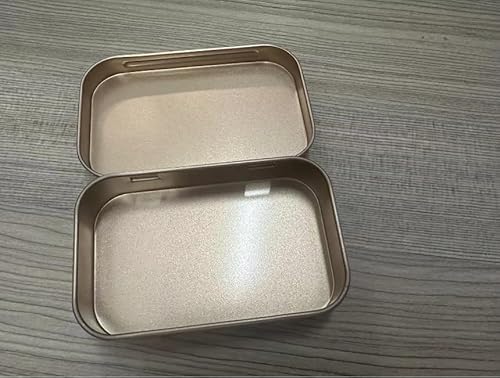 SageFurned Caja de almacenamiento cuadrada de hojalata con tapa abatible para cortaúñas, unidades USB, medallas y organización de objetos pequeños, 9,5 x 6 x 2,1 cm
