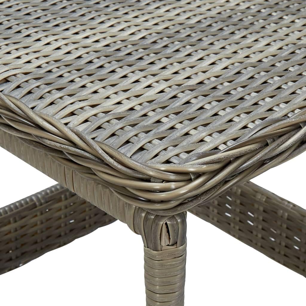 Compact Square Garden Table, Brown Poly Rattan Patio Coffee Table, Weather-Resistant Side Table for Balcony, Terrace, and Backyard, Durable Powder-Coated Steel Frame