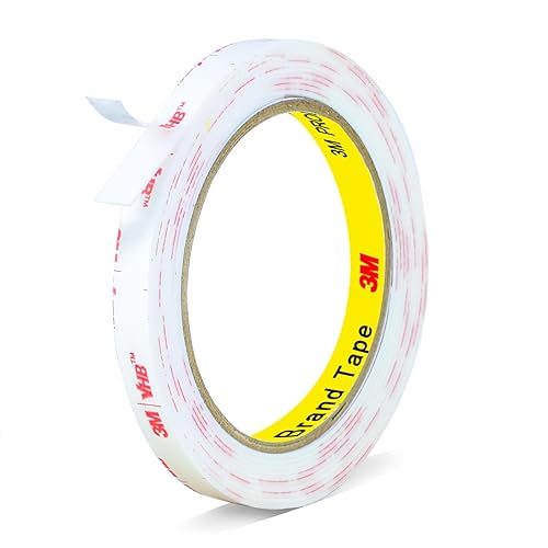 Cinta de doble cara de 0.39 pulgadas x 9.85 pies, resistente, cinta de montaje extraíble para pared, cinta de espuma adhesiva blanca, tiras para