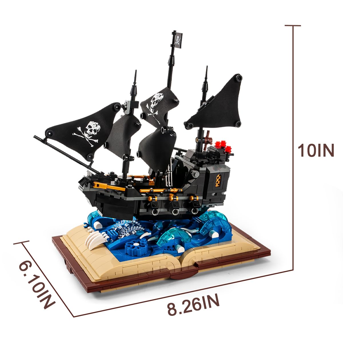 Amazon.com: GOTIMON Black Pearl Ship Grimoire Book Building Blocks