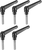 Vista 27 de uxcell M6 x 0.984 in Mango de palanca de sujeción ajustable Rosca Botón de trinquete macho roscado Perillas de bloqueo Tornillo giratorio Perno