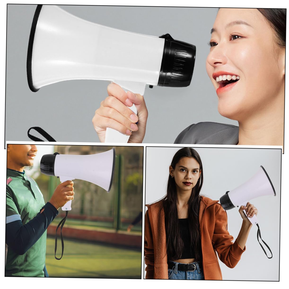 Abaodam Megáfono Portátil para Animar Altavoces De Mano con Volumen Megáfono para Porristas Deportivas para Fiestas y Eventos Al Aire