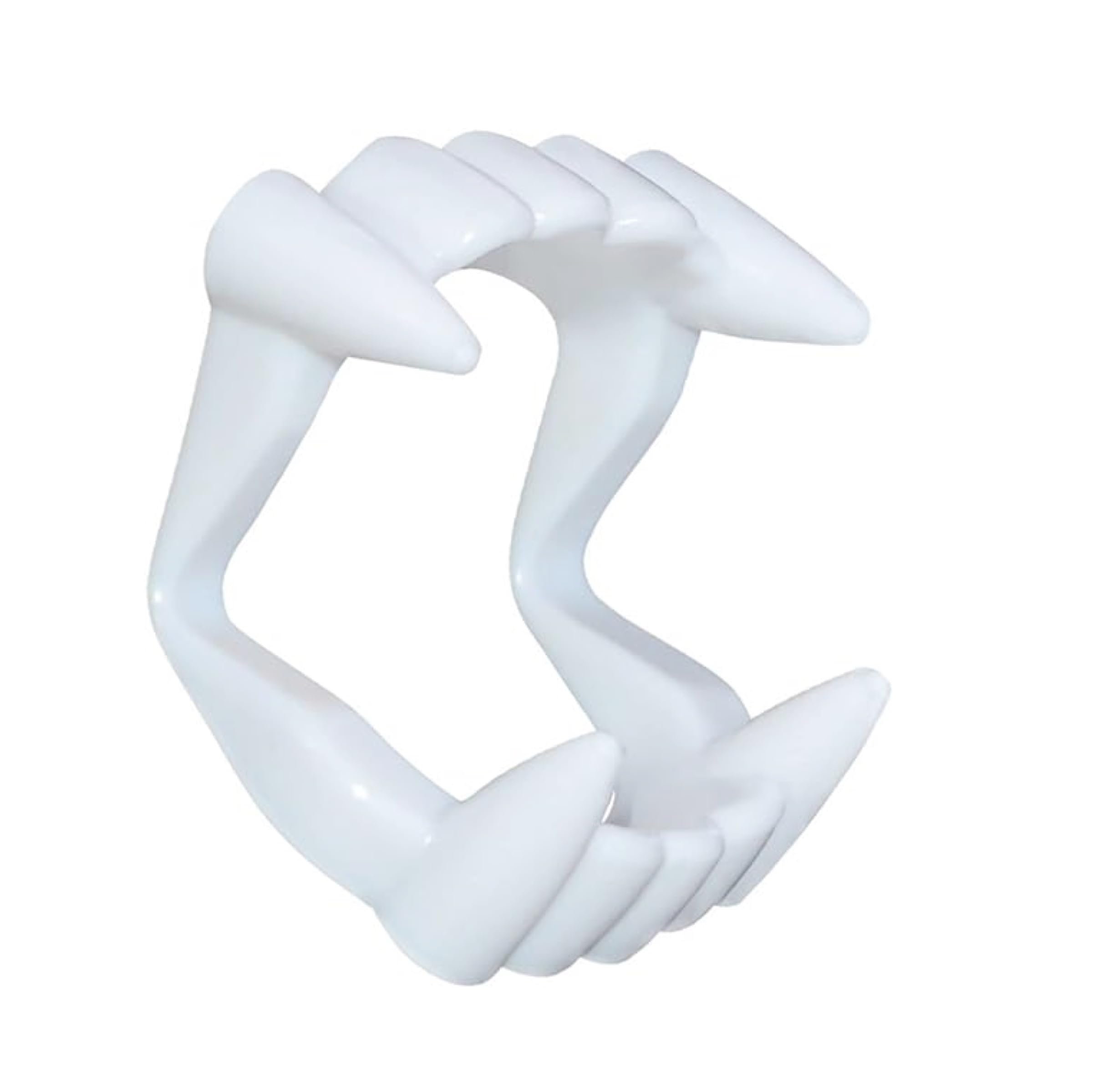 5 Paires De Dents De Vampire Enfants - Blanc Et Vert, 6.5x4.3 Cm, Pour Halloween Et Déguisements