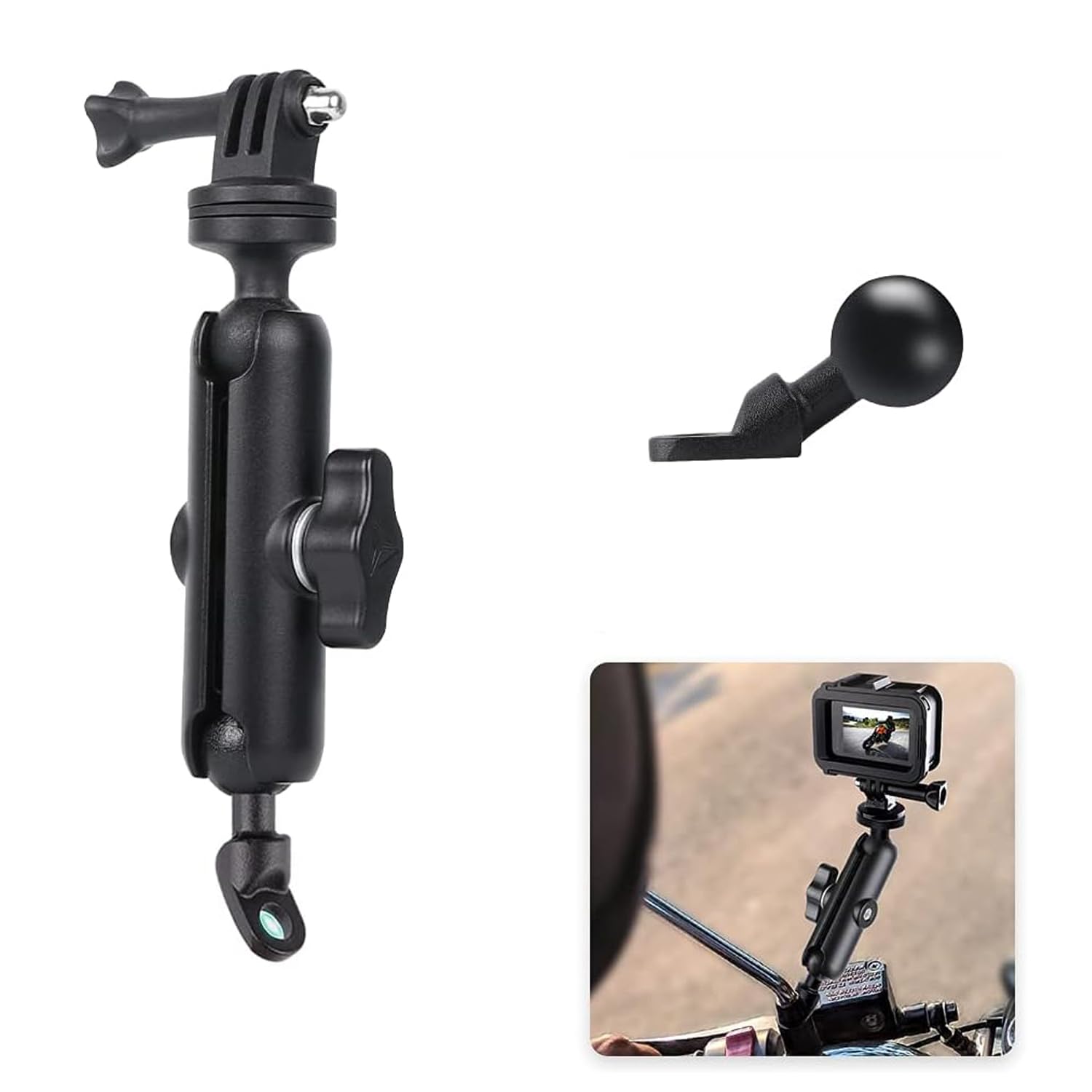 ADZOY Premium Action CameraRearview Mount 360° Motorcycle and Bike Rearview Mirror Stand for GoPro Camera Clamp Mount Holder Canon Hero10/9/8/7/6/5/4/3+ DJI Osmo Action Cameras Accessory-image-11