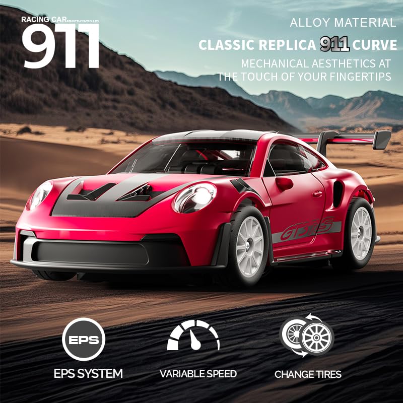 1/43 Mini RC Drift Car, 2.4G Vollproportionales Elektrisches Racing Auto mit LED-Lichtern, Hochgeschwindigkeits-Driftfahrzeug für Indoor/Outdoor(Q9/Dunkelgrün/D43-01)