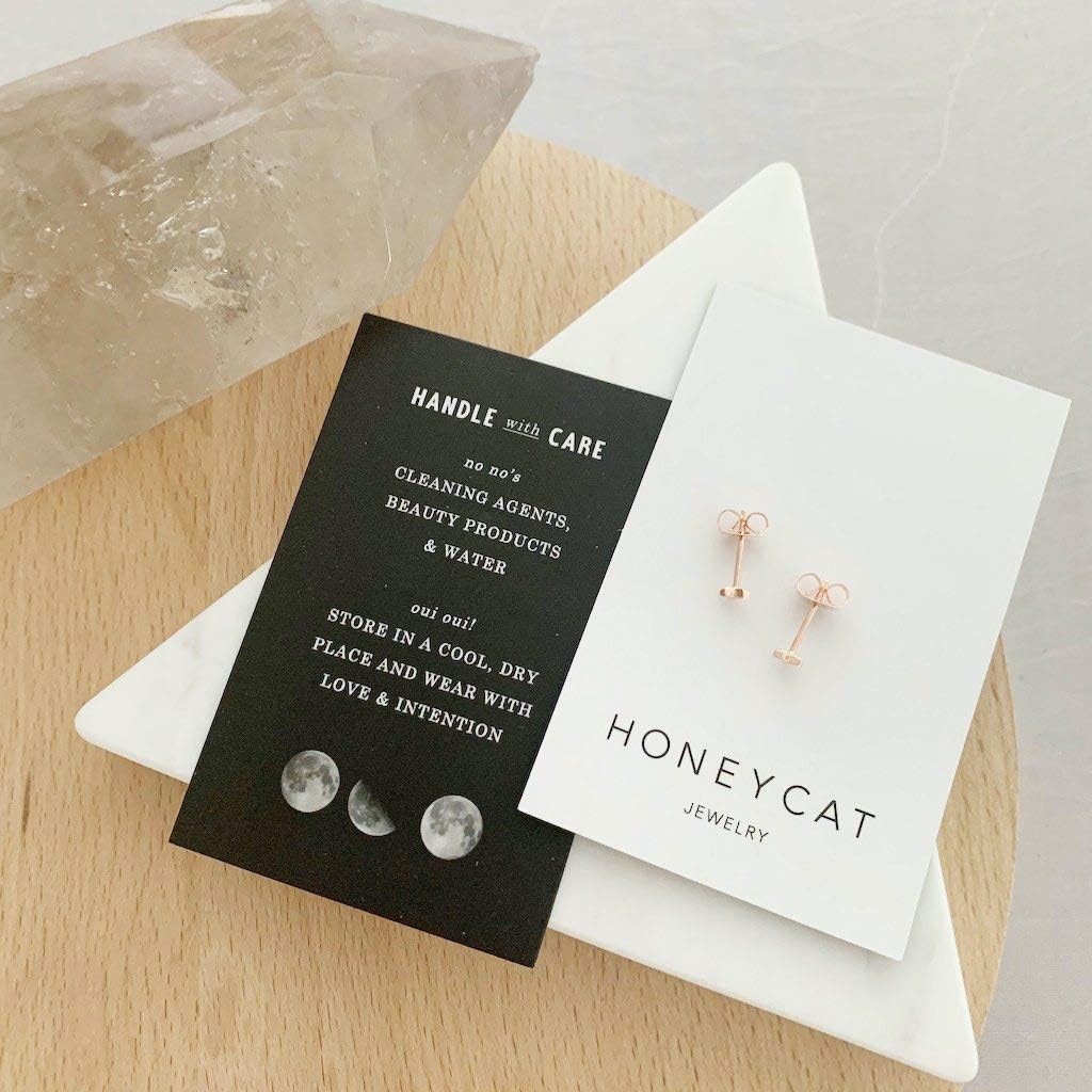 HONEYCAT Mini Star Stud Earrings in Gold, Rose Gold, or Silver | Minimalist, Delicate Jewelry