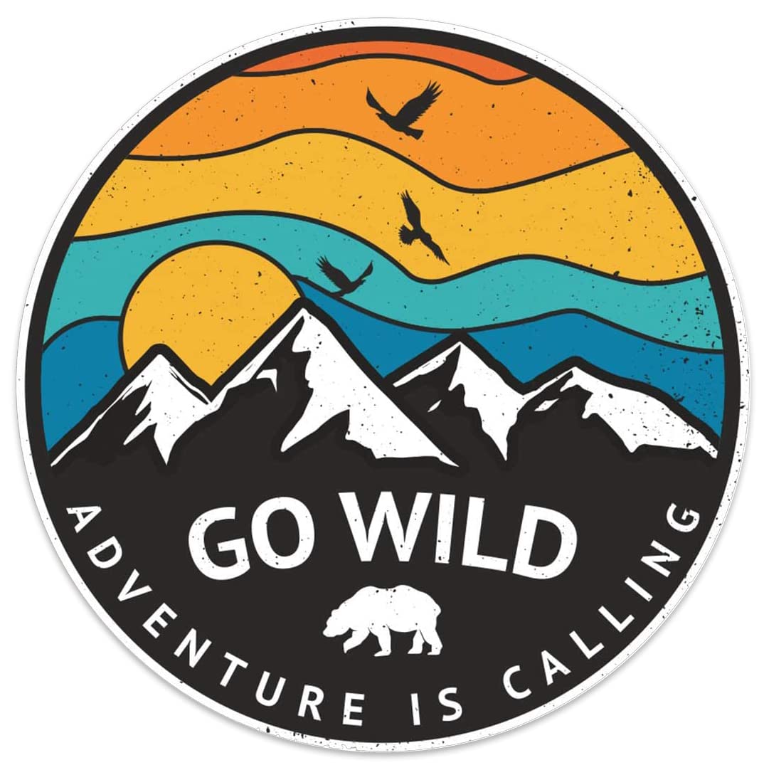 Go Wild Adventure is Calling Vinyl Decal Sticker Car Wall Laptop Campervan Caravan Bumper Sticker Window