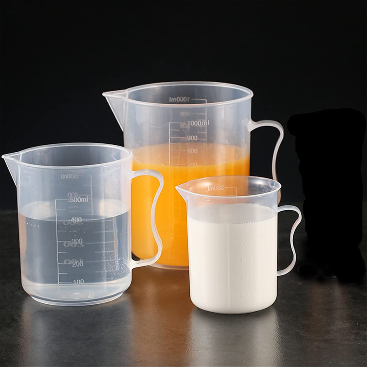 1000ml Transparent Plastic Mixing Cup - Reusable Measuring Jug for Paint, Stain, and Epoxy