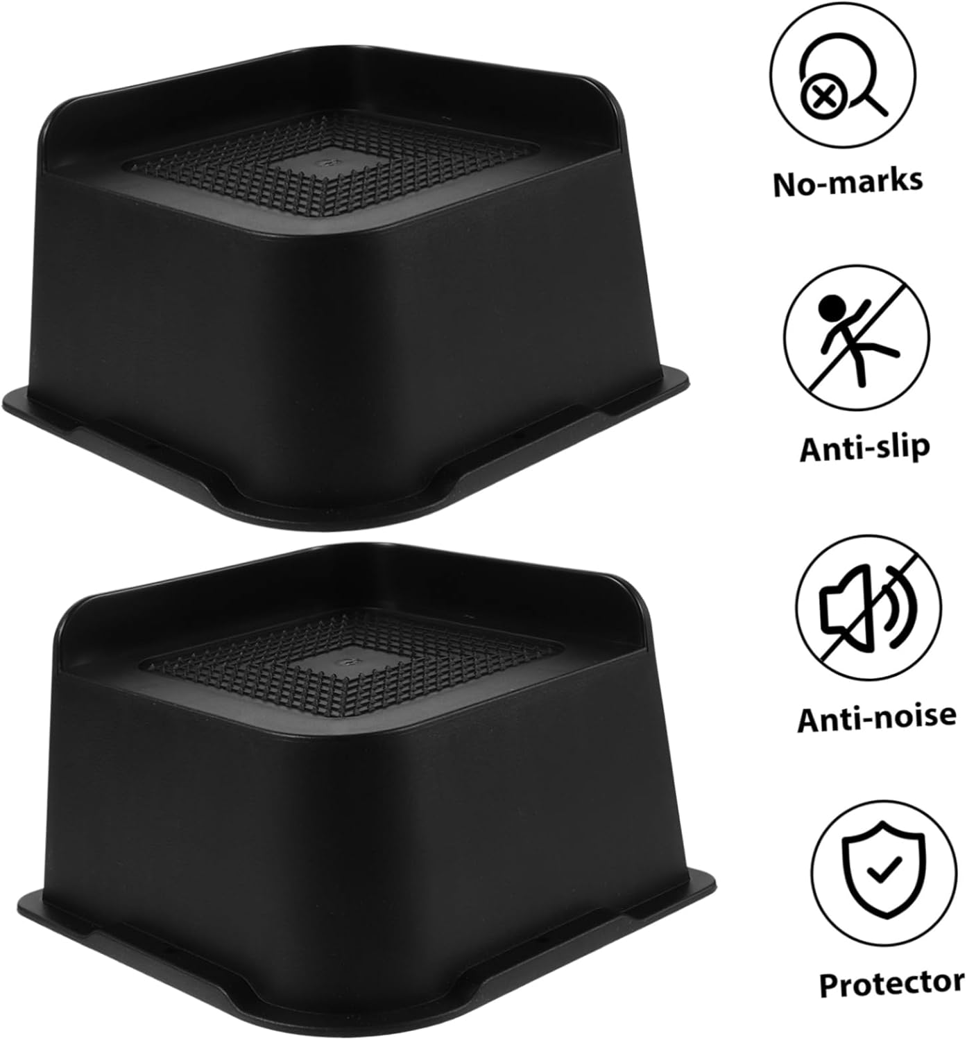 Gadpiparty 4pcs Furniture Risers Table and Bed Risers for Enhanced Stability Height for Sofa Couch Chair and Desk Rubber Design Easy Installation