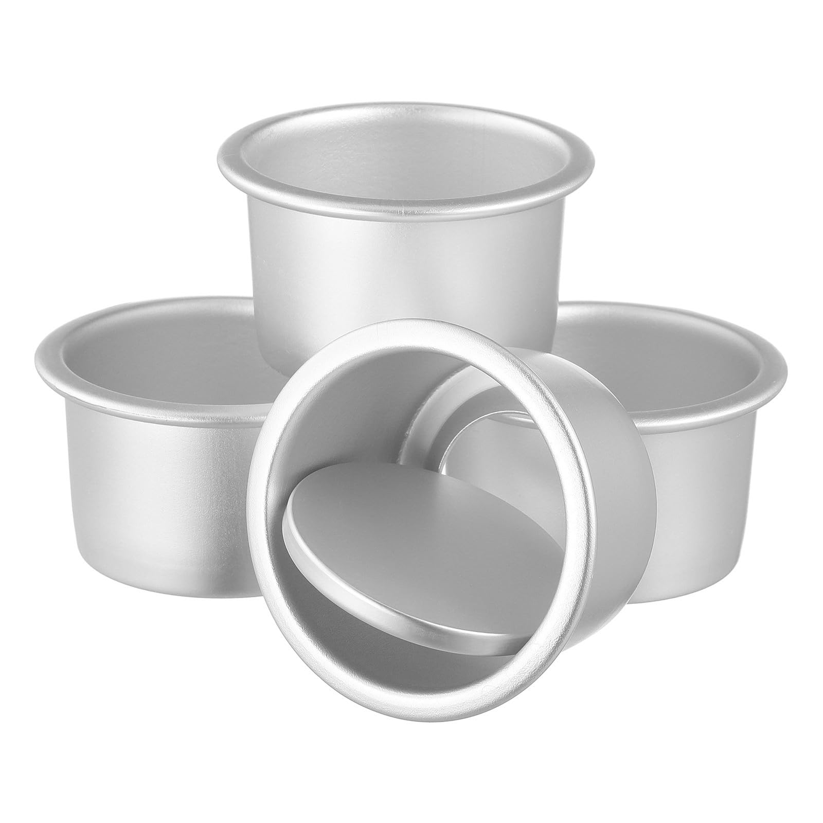 4 Moldes Redondos con Fondo Extraíble de Aleación de Aluminio Distribución Uniforme del Calor para Hornear para Pasteles en Reuniones con Amigos