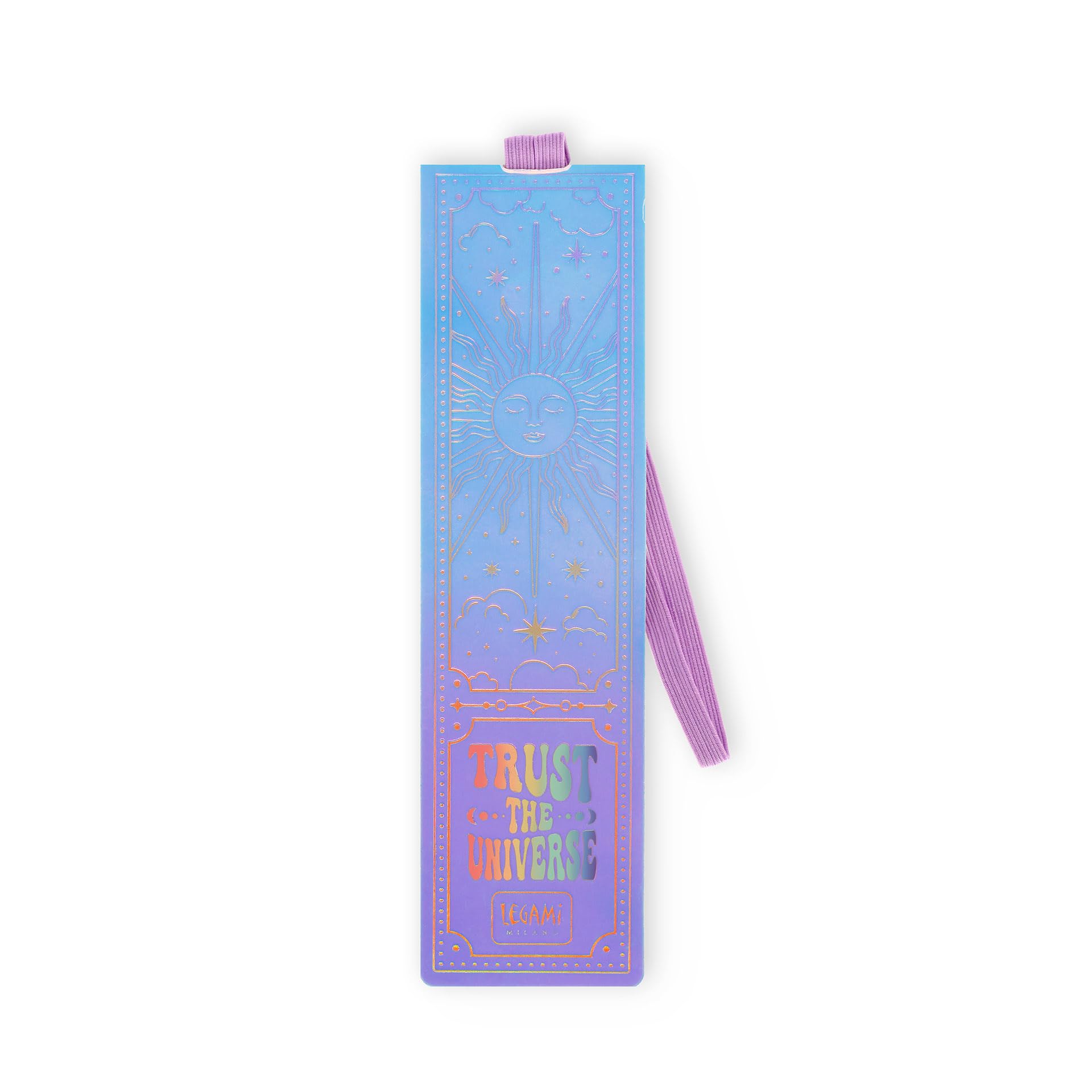 Legami - Bookmark with Elastic Band, FSC Certified Paper, Tarot Theme, Holds Sengo and Book Closed, 4.7 x 17.5 cm