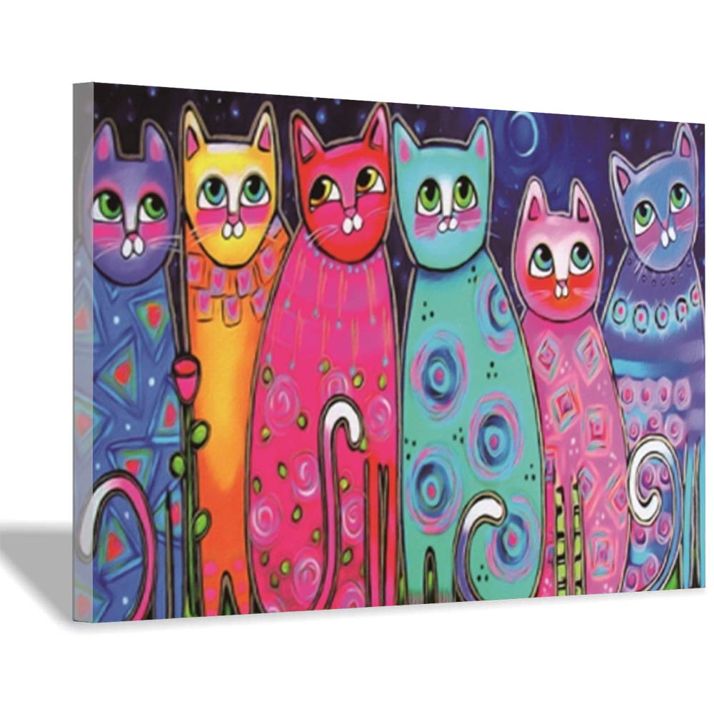 Amazon 現代の水彩画かわいい猫とアバターポスタープリントキャンバス絵画絵の装飾家の通路壁アート装飾 内部フレーム 30x45cm内部フレーム ウォールステッカー オンライン通販