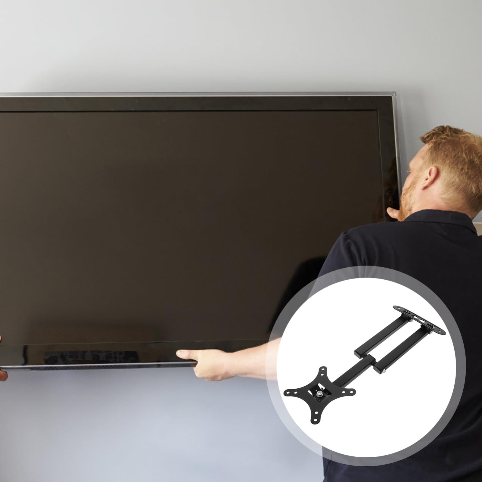 LALAFINA Supporto da Parete Tv e Monitor Lcd con Rotazione 360° Braccio Estensibile Staffa Ultra Sottile per LED Tv e Schermi da Computer