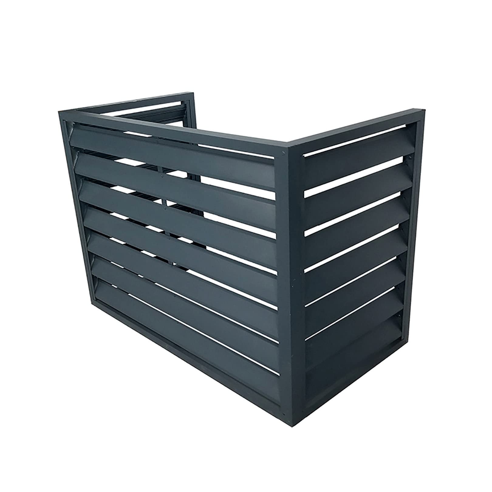QYMYOZ All Weather Aluminum Air Conditioner Cover – Durable Protection for Outdoor Units Freestanding Enclosure for AC & Garbage Stylish Louvered Space Divider