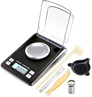 Fuzion Digital Milligram Scale 50/0.001 g, High Precision Jewelry Scale with 20g Cal Weight, Scoop, Powder Pan and Tweezers for Powder Medicine, Reloading(Batteries Included)
