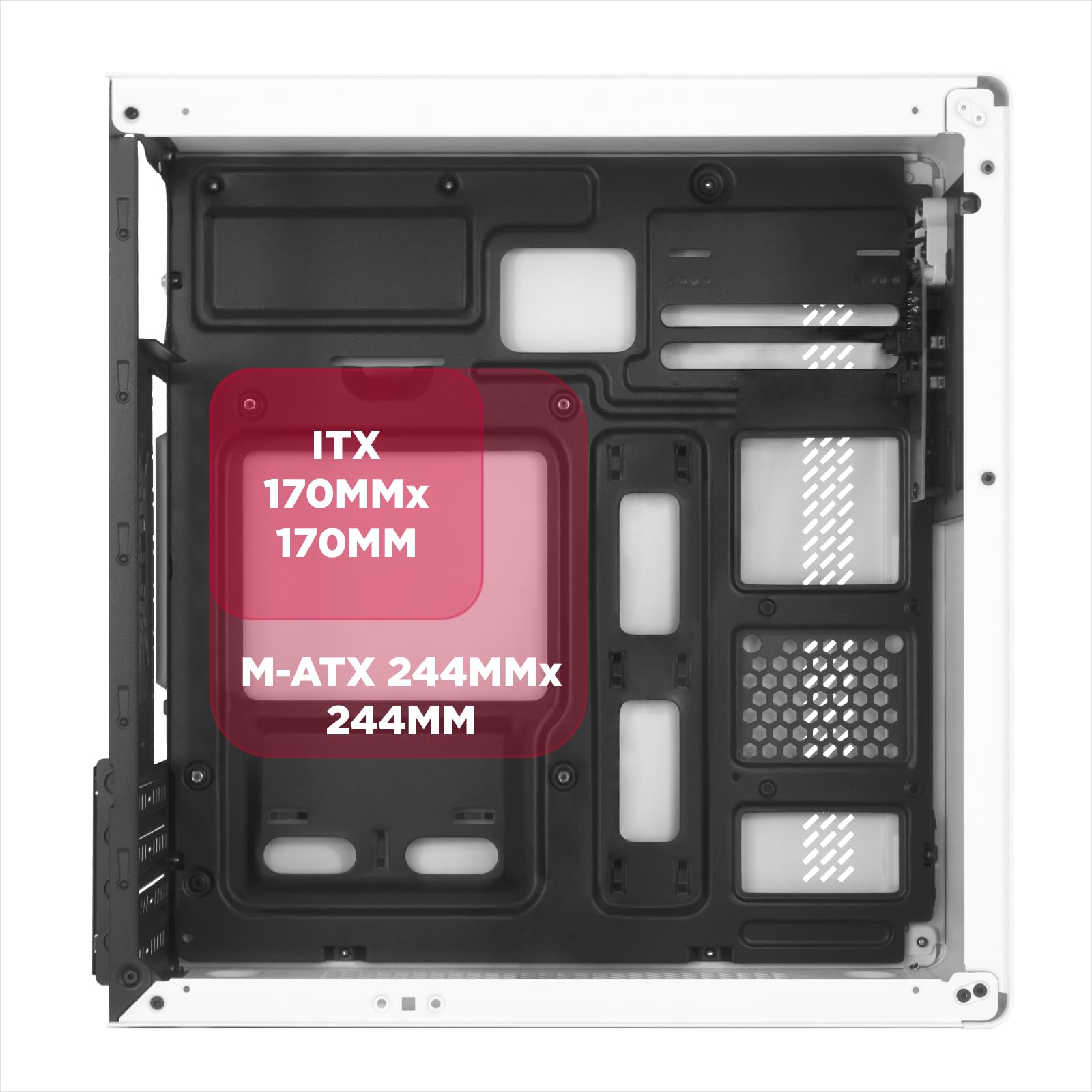 Nuwo Eguera A123 Case Compatto MicroATX per PC Desktop Office Mini Tower 0.6MM SPCC, USB 3.0, Pannelli Laterali in Mesh, Bianco