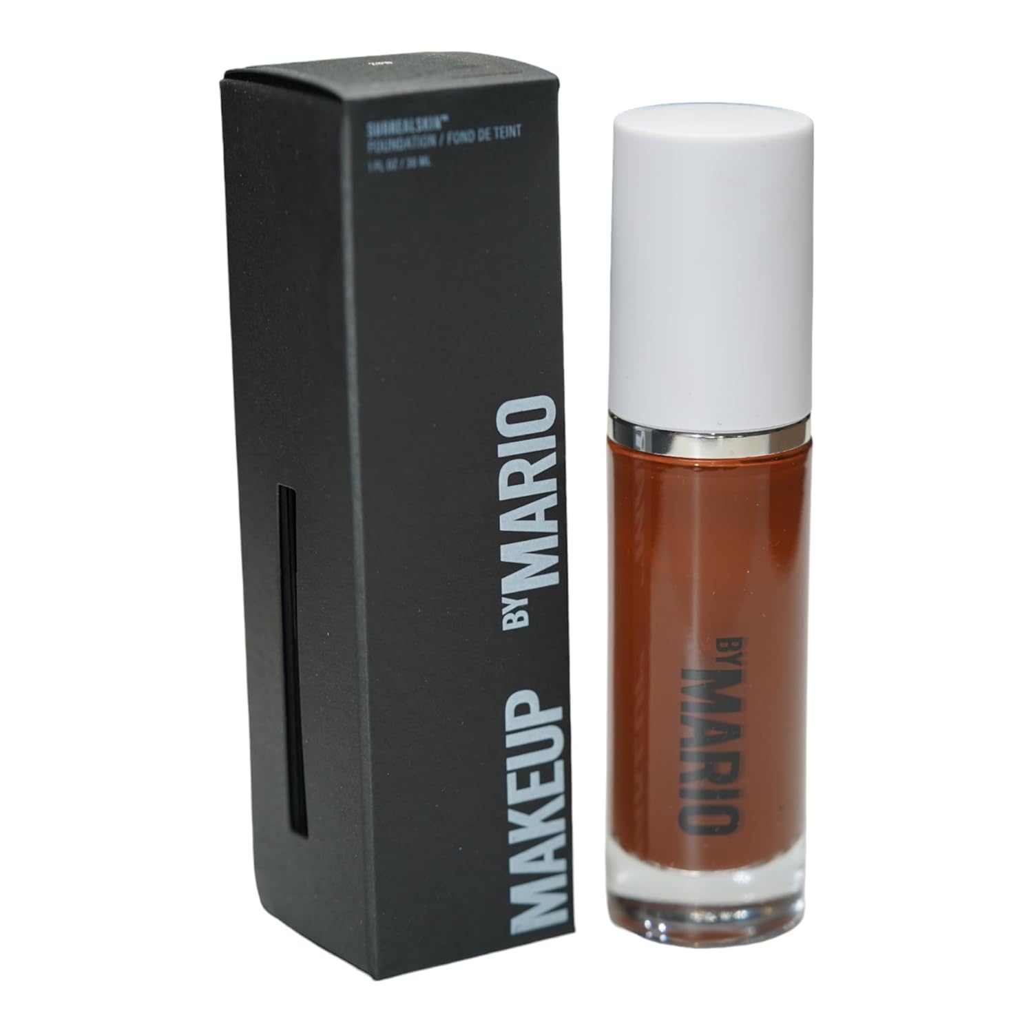 MAKEUP BY MARIO SurrealSkin Liquid Foundation, Liquid Formula, Vegan, Long-wearing coverage, Hydrating, Natural Finish, Size 30 mL (28W - dark deep with warm undertone)