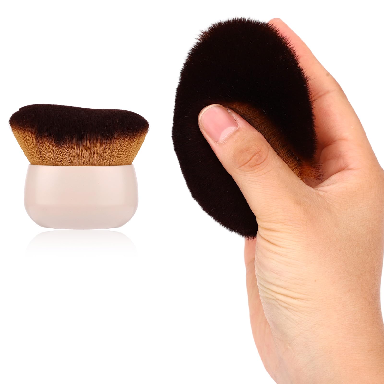 NQEUEPN Pennello Autoabbronzante Corpo, Pennello Trucco per Fondotinta in Polvere Abbronzante e Abbronzatura Spray Applicatore Autoabbronzante per Viso e Gambe (Bianco)
