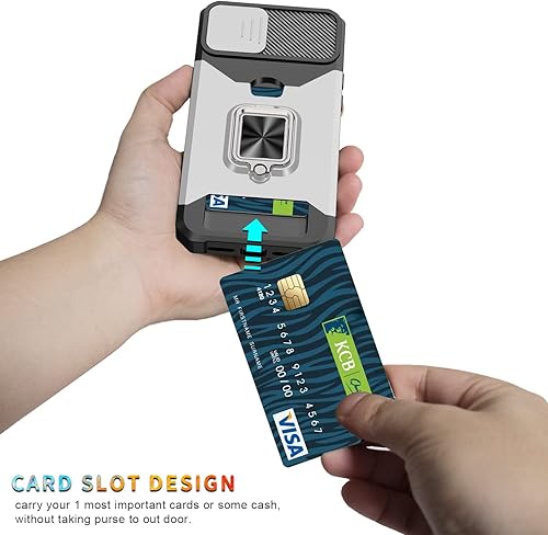 Miniatura 4 de Asuwish Funda compatible con iPhone 15 Pro de 6.1 pulgadas y protector de pantalla de vidrio templado, soporte para tarjetas, funda híbrida para