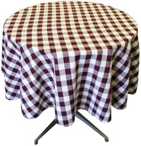 Miniatura 9 de KS Linens - Mantel redondo a cuadros de 30 pulgadas, varios colores disponibles (turquesa y blanco)