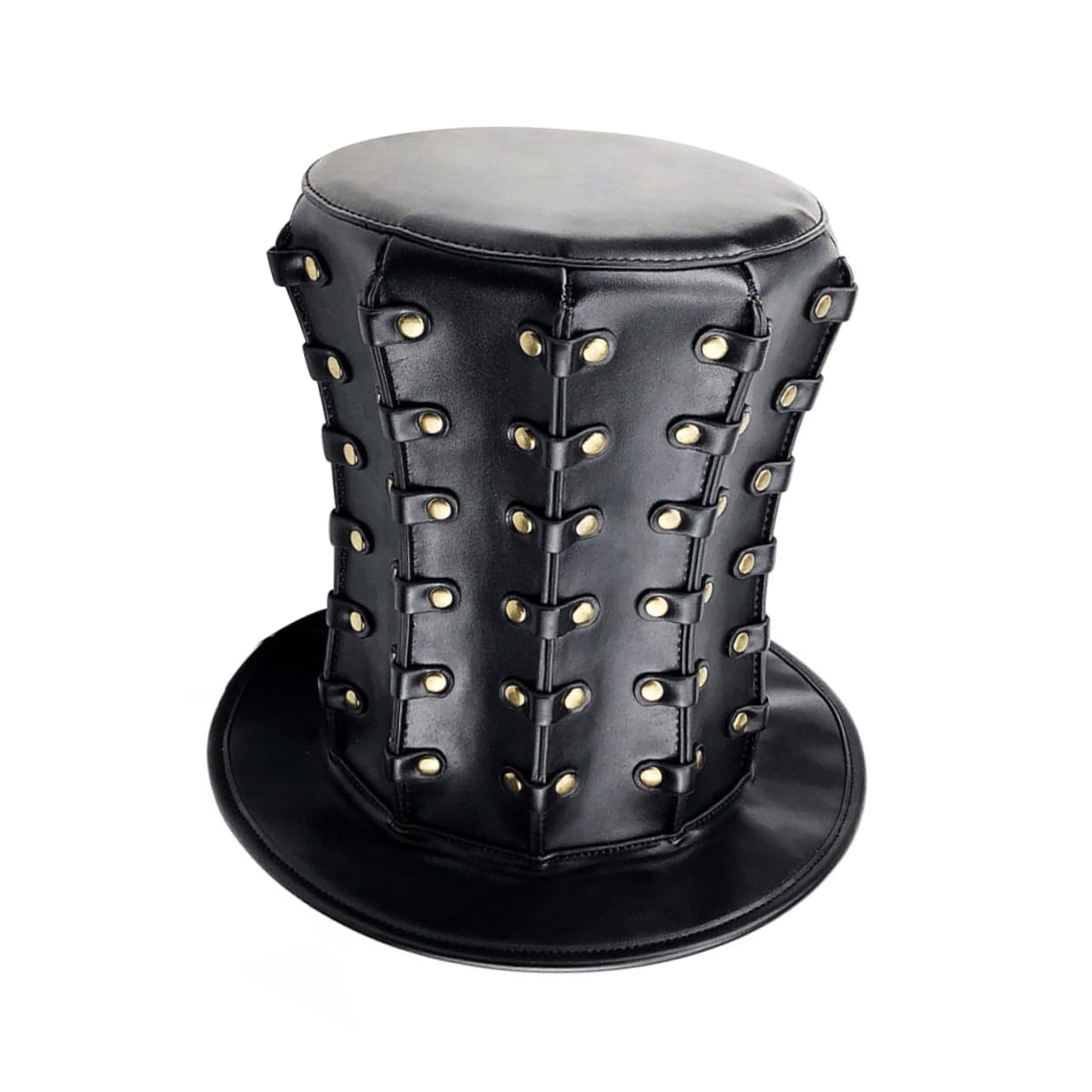 Cabilock Punk Style Hohe Kappe Halloween Hut mit Nieten Eleganter Heißer Hut für Damen und Herren Partys und Festivals Hochwertiges Leicht zu Reinigen und Vielseitig Einsetzbar