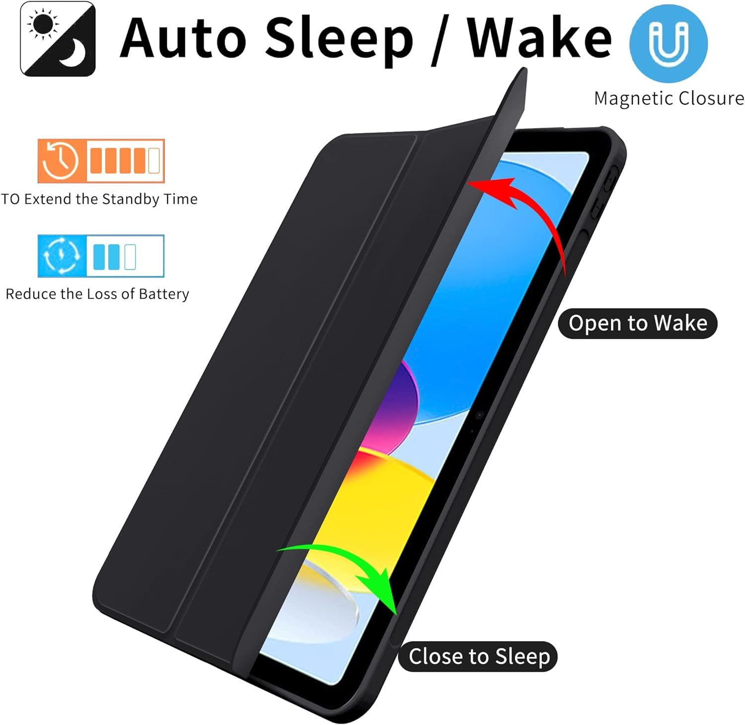 Tablet Case Cover for Apple iPad Pro 11 inch (1st Gen) [Auto Sleep/Wake Cover] [Trifold Stand] - Black — Amazon image 3