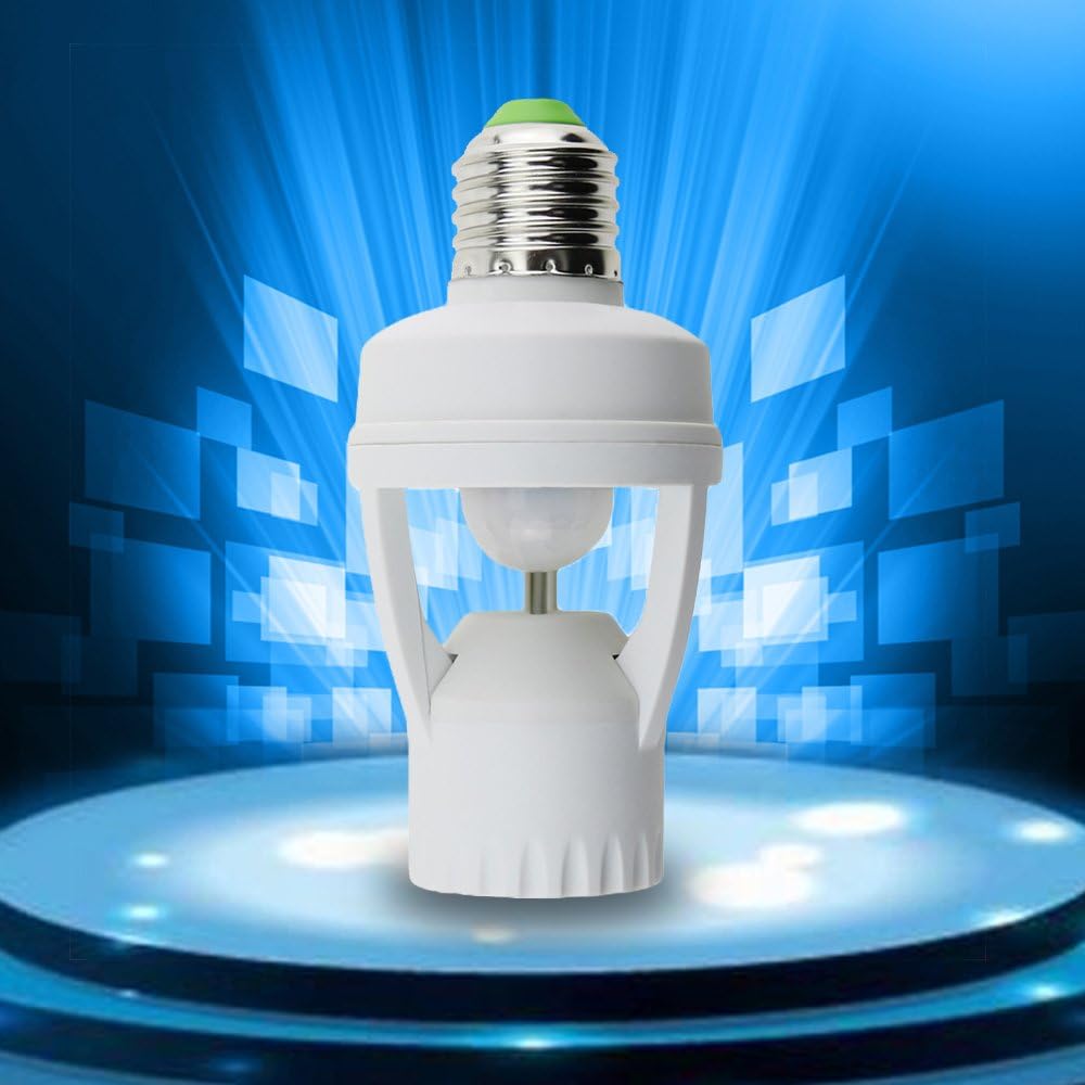 E-Age Ajustable 360 Degree Infrared Motion PIR Sensor Automatic LED Light Lamp E27 Holder Switch