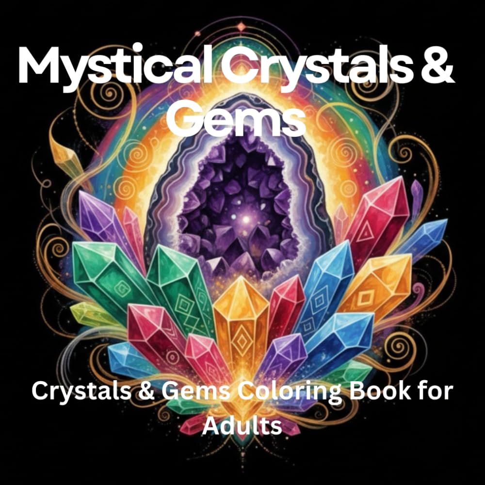 Mystical Crystals & Gems: 75 Stress-Relieving Gemstone & Aura Designs for Mindfulness & Relaxation: Intricate Crystals, Geodes & Gemstones with ... for Anxiety Relief, Calm & Spiritual Balance