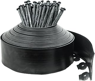Hugeleaf Landscape Edging Border 60 Feet with 72pcs Spikes, 4inches Flexible Plastic Garden Edging for Landscaping, Lawn, Flower Bed, Yard(Black)