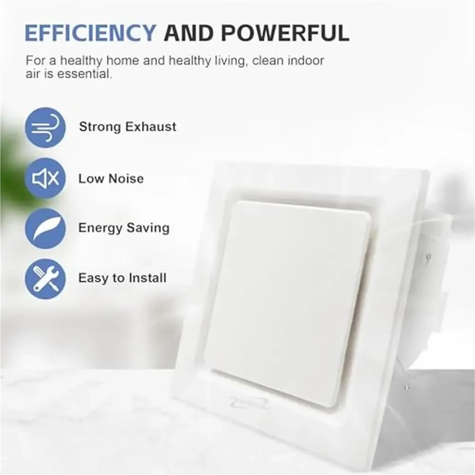 Extractor de Aire for baño de Techo, 141 CFM, 0,7 sones, conducto de 4 Pulgadas, Color, Funcionamiento silencioso, Larga duración, protección contra el Calor. Equipos de Ventilación