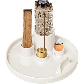 5 in 1 Ceramic Incense Holder with Ash Tray 14.5 x 5 cm