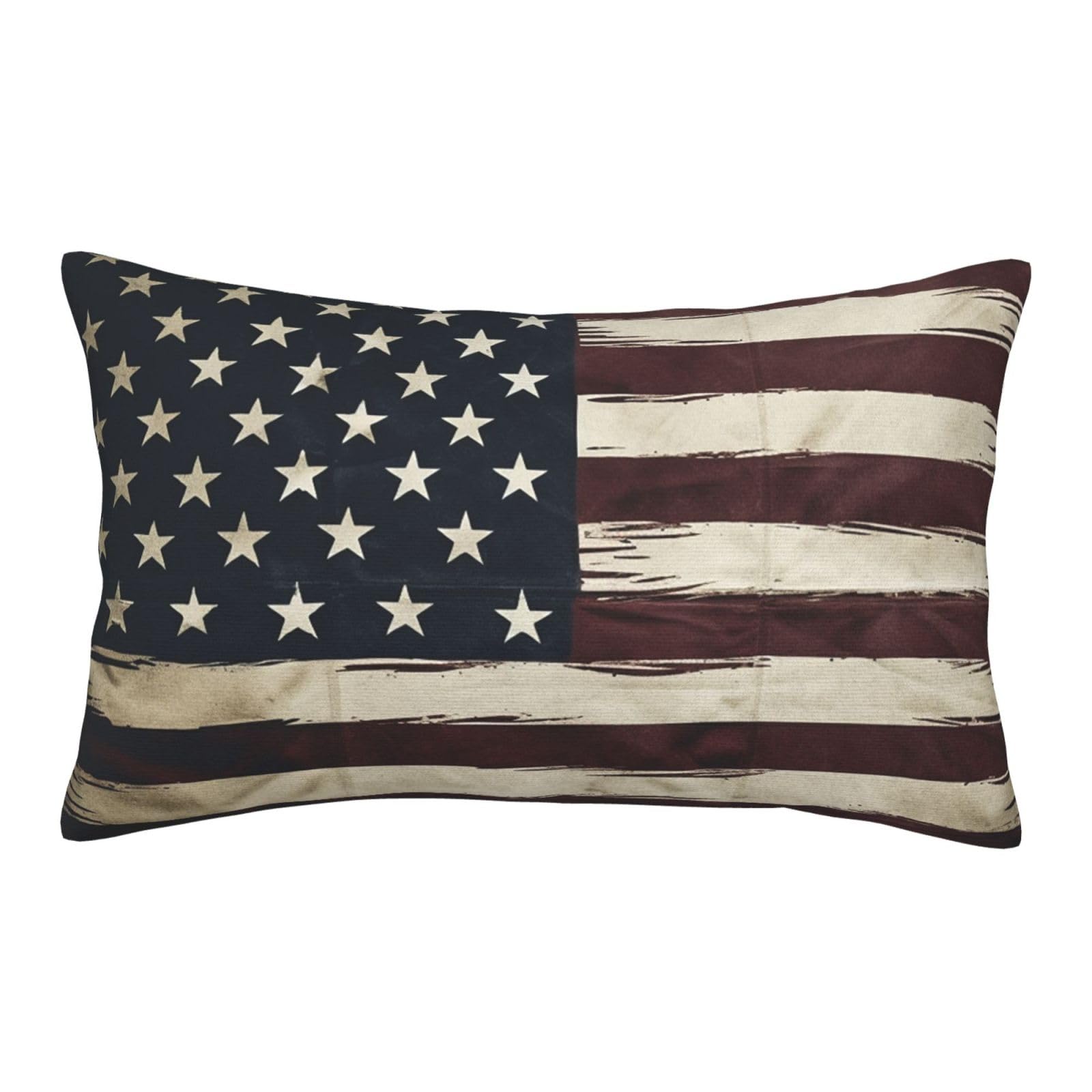 Velvet Pillowcases 20"x30" Ultra Soft Breathable Pillow Cases, Luxury Fuzzy Throw Pillow Covers with Zipper, American Flag Pillow Shams All Seasons Decorative Cushion Cases for Couch