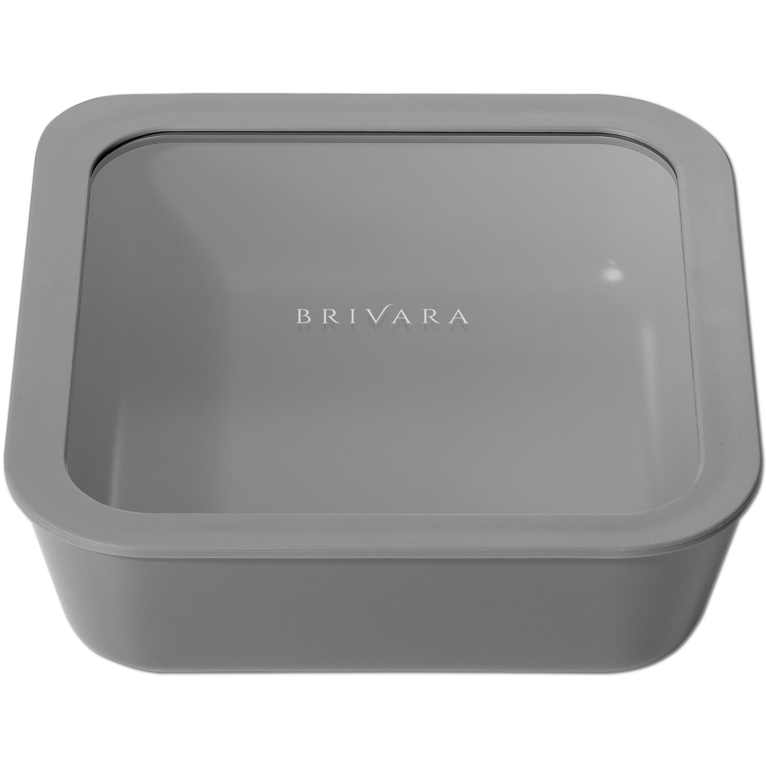 Glass Food Storage Container &amp; Lid, 8-Cup Square, Smoke
