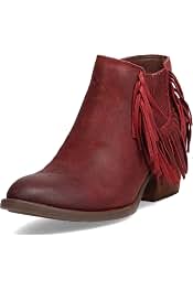 Amazon.com: red fringe boots